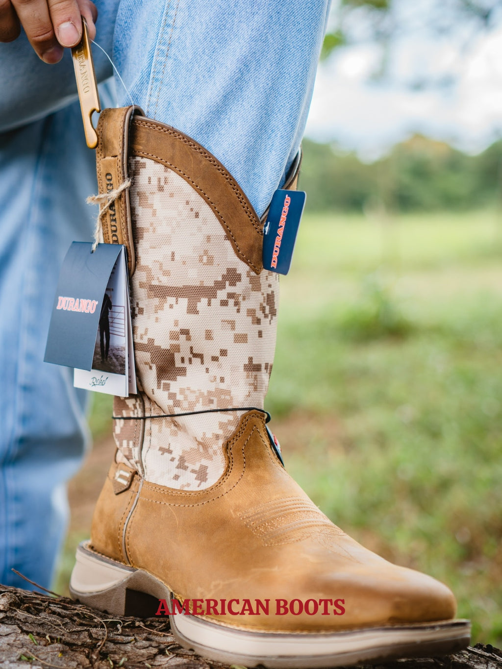 BOTA DURANGO REBEL, MILITAR c/ ABRIDOR DE GARRAFA — DDB0166.
