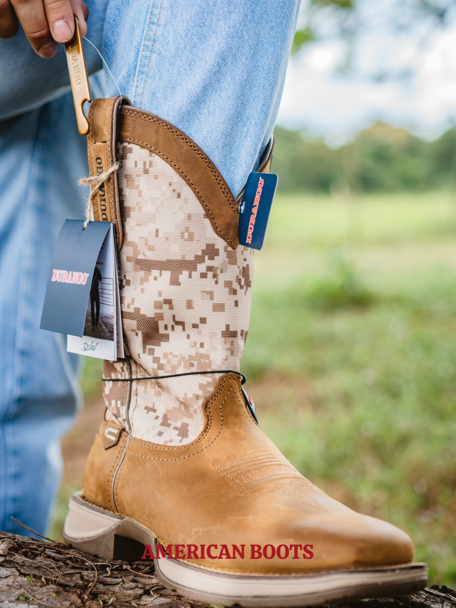 BOTA DURANGO REBEL, MILITAR c/ ABRIDOR DE GARRAFA — DDB0166.