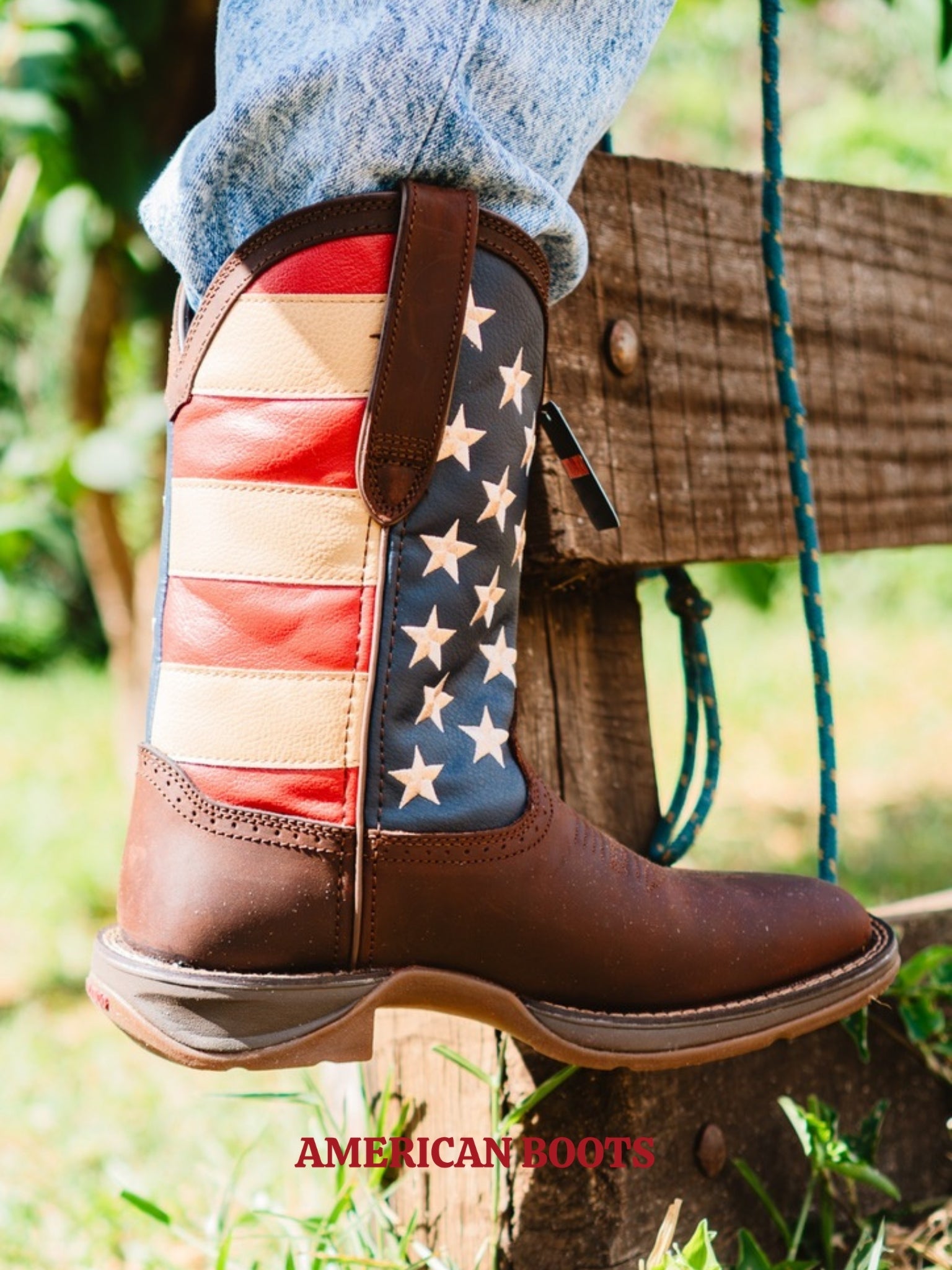 BOTA DURANGO REBEL, BANDEIRA EUA — DB5554.